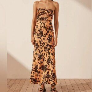 Shona Joy Solare Strapless Cut Out Ruched Dress